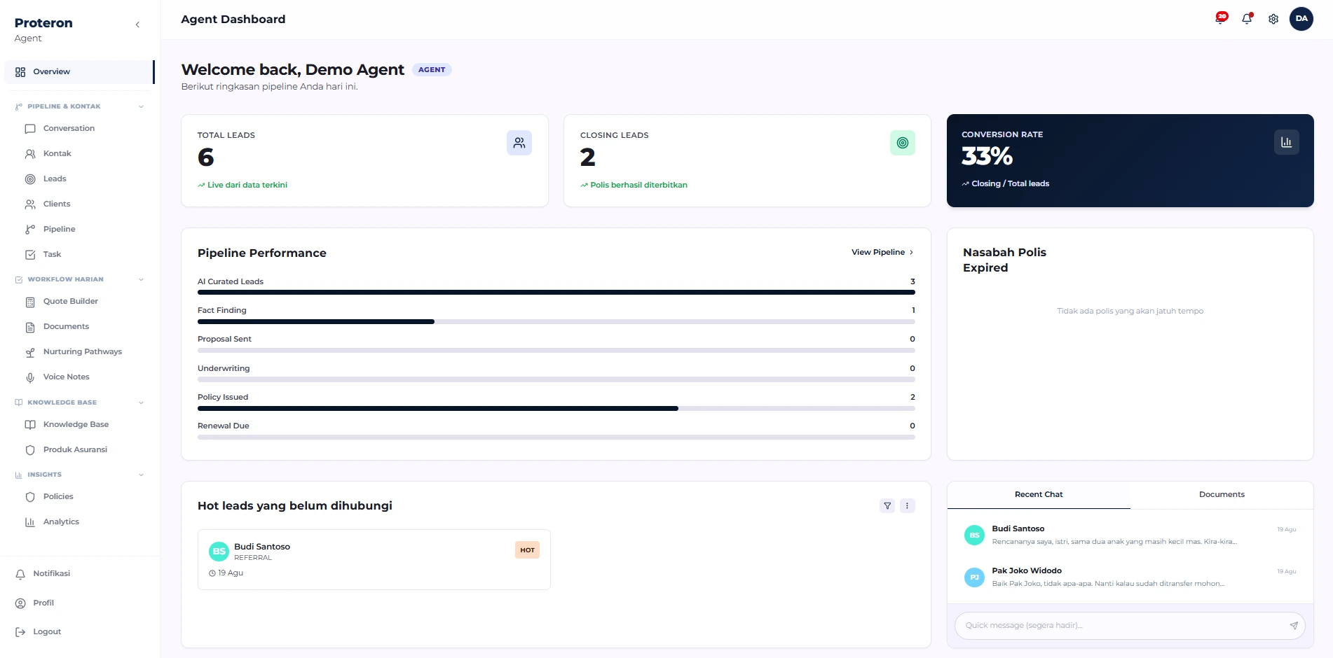 Proteron — CRM AI Enterprise untuk Industri Asuransi